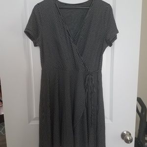 Shein pinstripe wrap dress